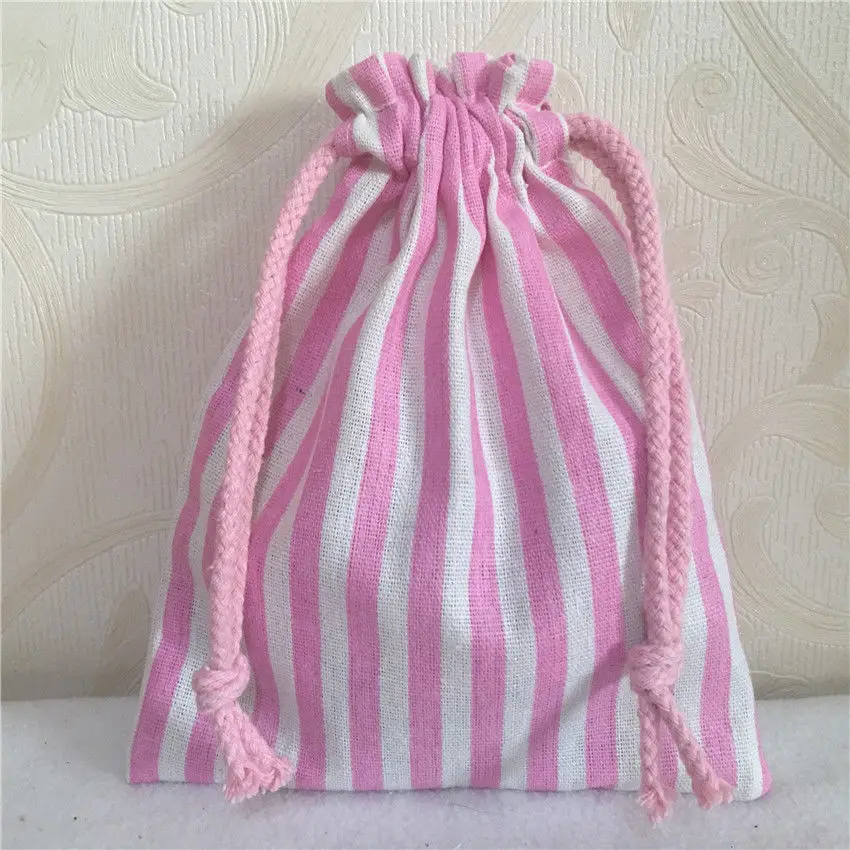 

Розовая полосатая льняная Ювелирная Подарочная сумка 8x10 см x 9 см x 12 см x 10x15 см Упаковка из 100 джутовый мешочек