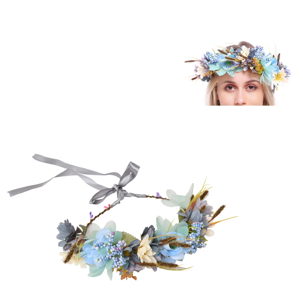 Искусственный Диадема из цветов оголовье с наручные браслет Цветочная Гирлянда