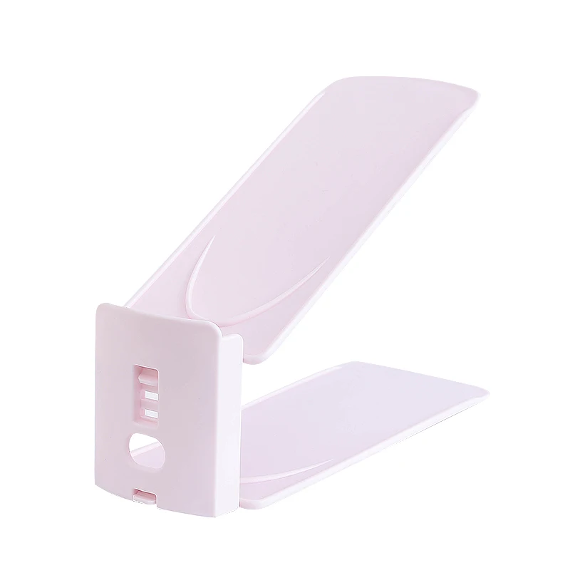 Pink Color Wonderlife 3 шага регулируемые стеллажи для хранения обуви для шкафа Органайзер двойной слой экономии пространства Пластиковые обувные слоты для домашнего хранения - Цвет: Pink Color