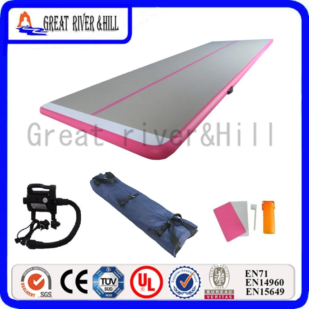 

Great river hill gymnastic mat inflatable air track non slip grey&pink 5mx1mx10cm