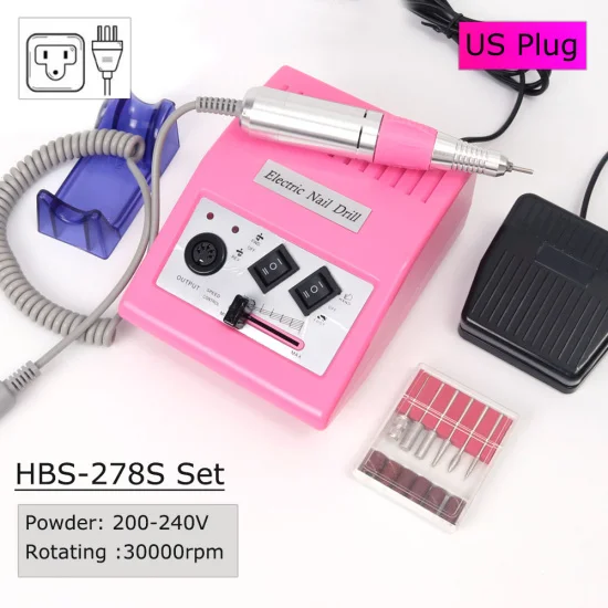 US Plug STZ профессиональный Электрический Маникюрный сверлильный станок для ногтей, 30000 об/мин, оборудование для педикюра, аксессуары, инструменты для дизайна ногтей, HBS-278S - Цвет: US Plug