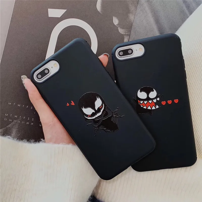 Newest Hot American Comics Venom Soft Silicon Cover Case for Iphone 6 7 6S 7plus 8 8plus XR XSMax Marvel 3D Relief Phone Coque |
