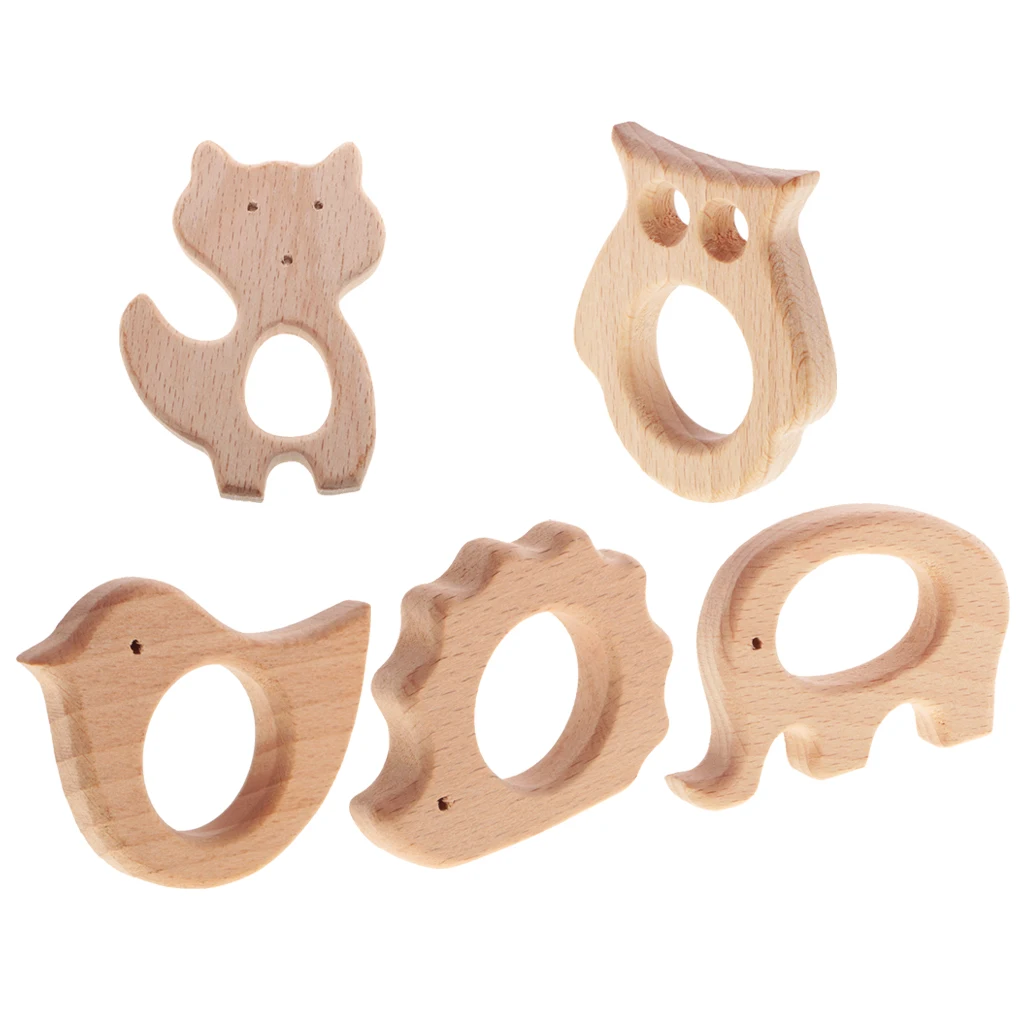 5 шт. милые животные Форма детские деревянные кольцо захвата сенсорные игрушки