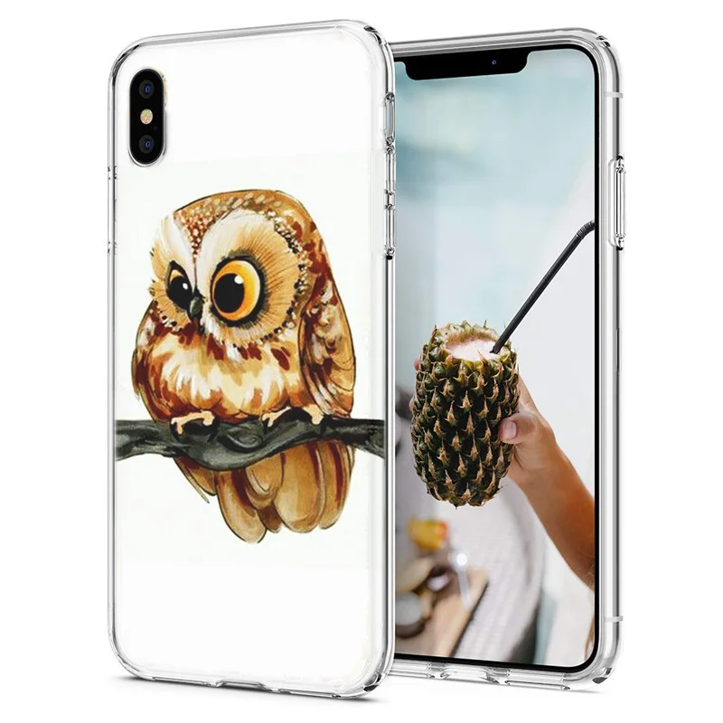 Soft Phone Case For iPhone X XS XR Covers TPU Colorful Cute Cat Panda Rabbit Painted Fundas iPhone6 7 Max E109 |