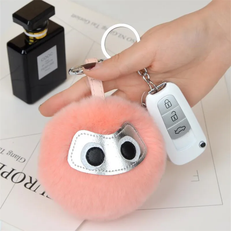 Новинка 2017 помпон из меха кролика Рекс Модный маленький кулон монстра