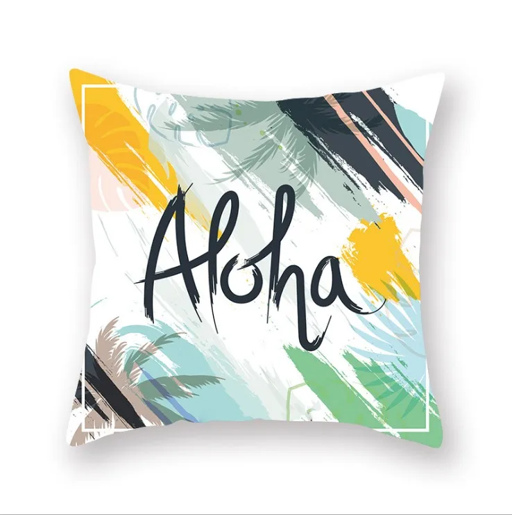 Принт с голубым сердцем бархатная Наволочка на подушку зеленые цветы карта для