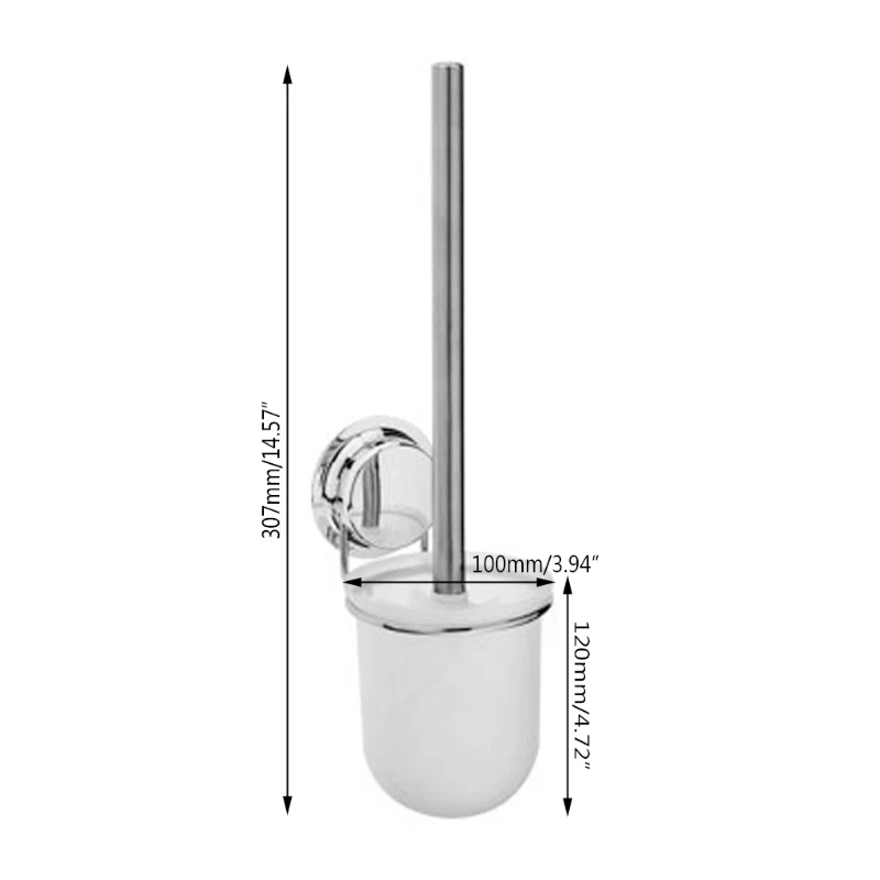 Suction Cup Toilet Bowl Brush Holder Set Bathroom Stainless Steel Wall Mounted | Обустройство дома