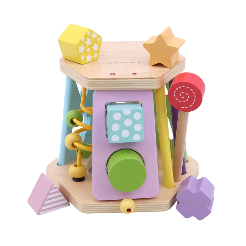 

Wooden Multi-functional Building Blocks Six-sided Shape Cognitive Drums For Childen Early Education Learning Intelligence Toys