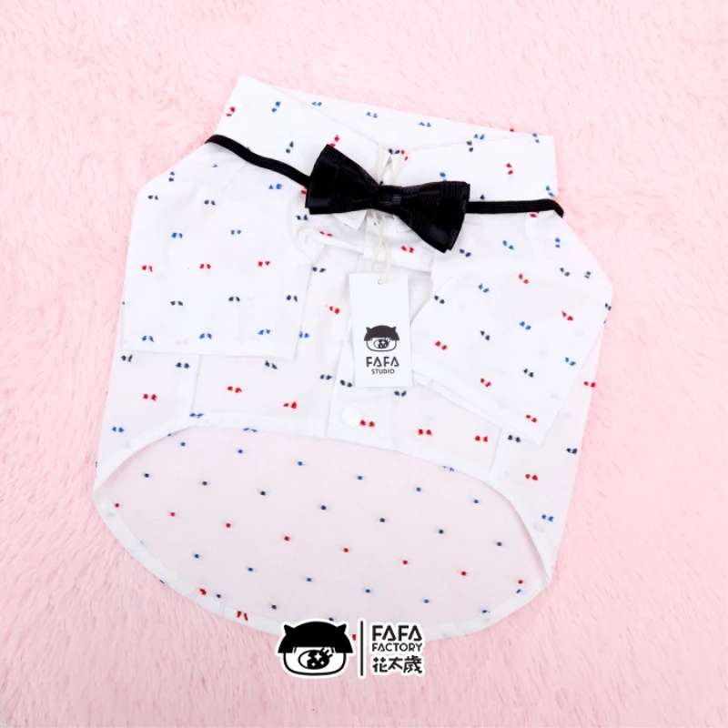 Одежда для собак рубашки с галстуком-бабочкой мопса и французского бульдога