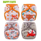 4 шт., водонепроницаемые подгузники для новорожденных с бамбуковым углем