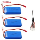 YUKALA Литий-Полимерный Аккумулятор 7,4 v 1200mAh 2s 30c JST Разъем для RC автомобиль H6C X101 Wltoys V353 V353B V666 V262 A949 A969 A979 K929 Q212