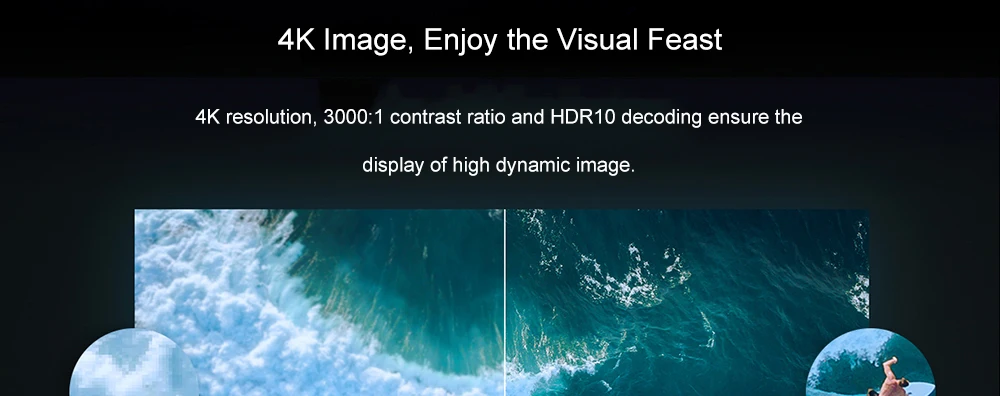 Xiaomi Mijia лазерный проектор 4K(3840x2160) альпд 3D проектор 5000 люмен T968-H Cortex-A53 4-ядерный ТВ домашний кинотеатр проектор