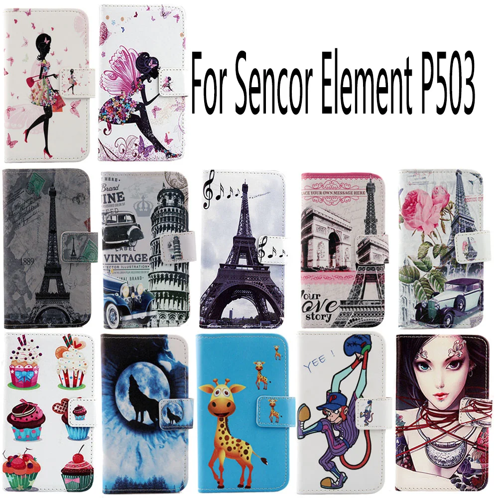 AiLiShi Модный PU Мультфильм кожаный чехол для Sencor Element P503 элегантный красочный