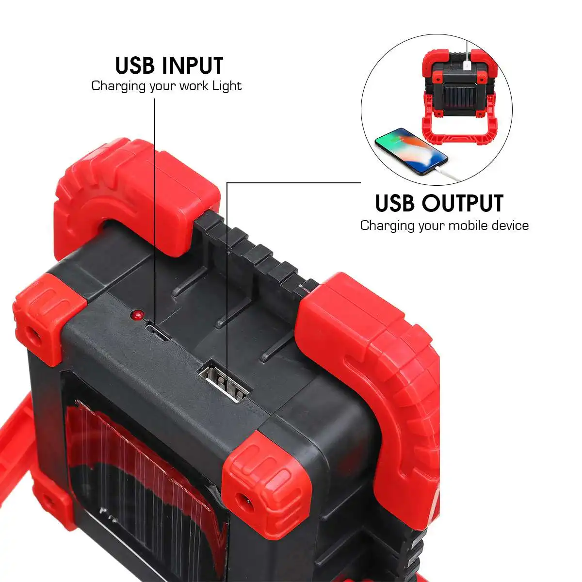 50 Вт COB Рабочая лампа водонепроницаемый светодиодный портативный фонарь Usb светодиодное освещение для лагеря портативный прожектор аварийный свет Солнечный Прожектор