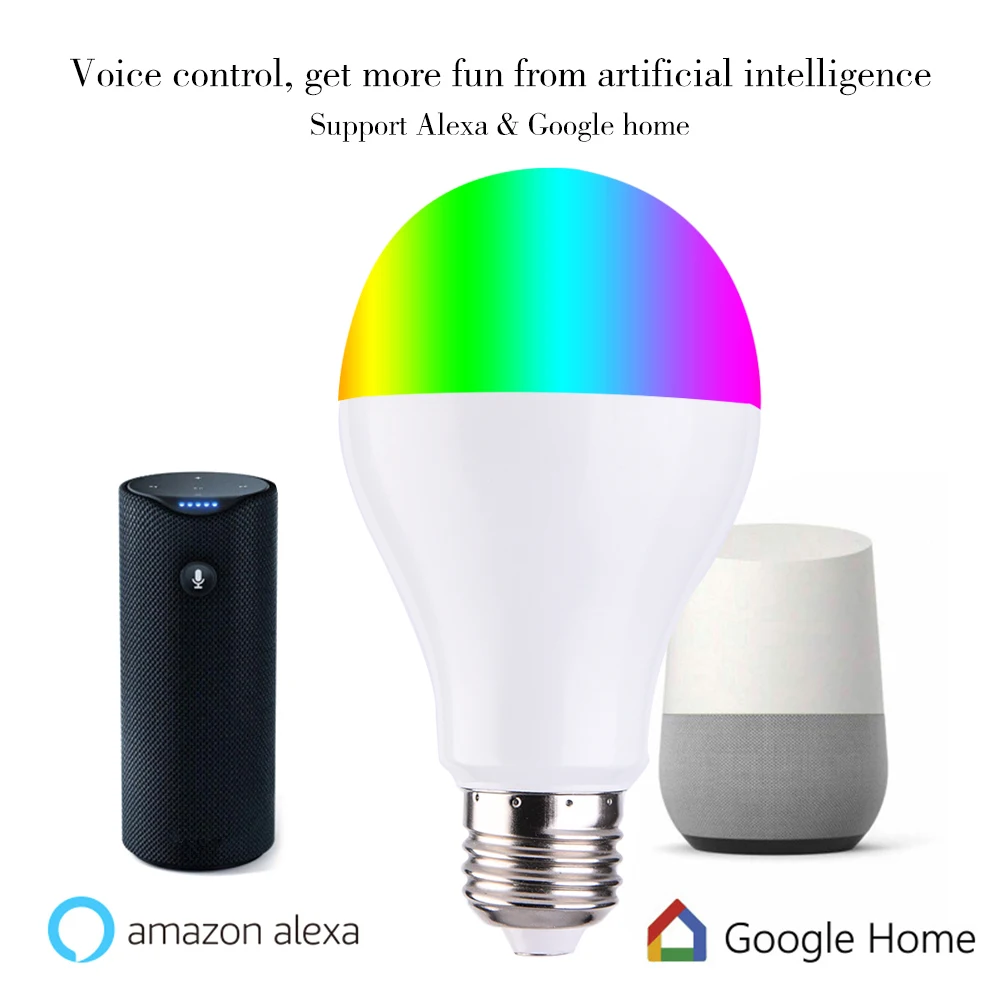 LAIDEYI 7 Вт E27/B22 светодиодная лампочка с регулированием яркости Wifi умная RGB умное