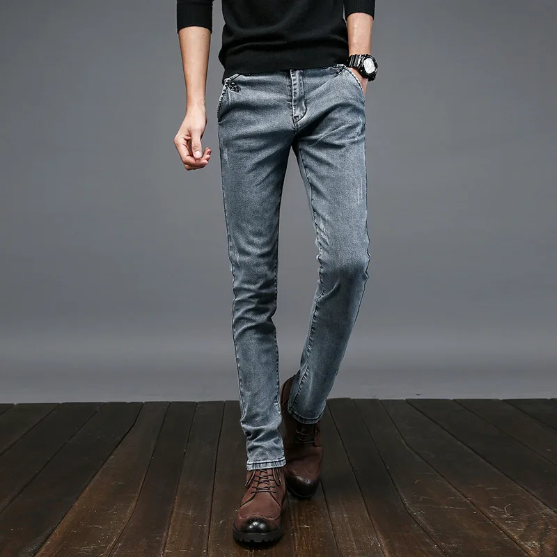 Мужские эластичные повседневные Прямые джинсы новинка 2021 ковбойские брюки