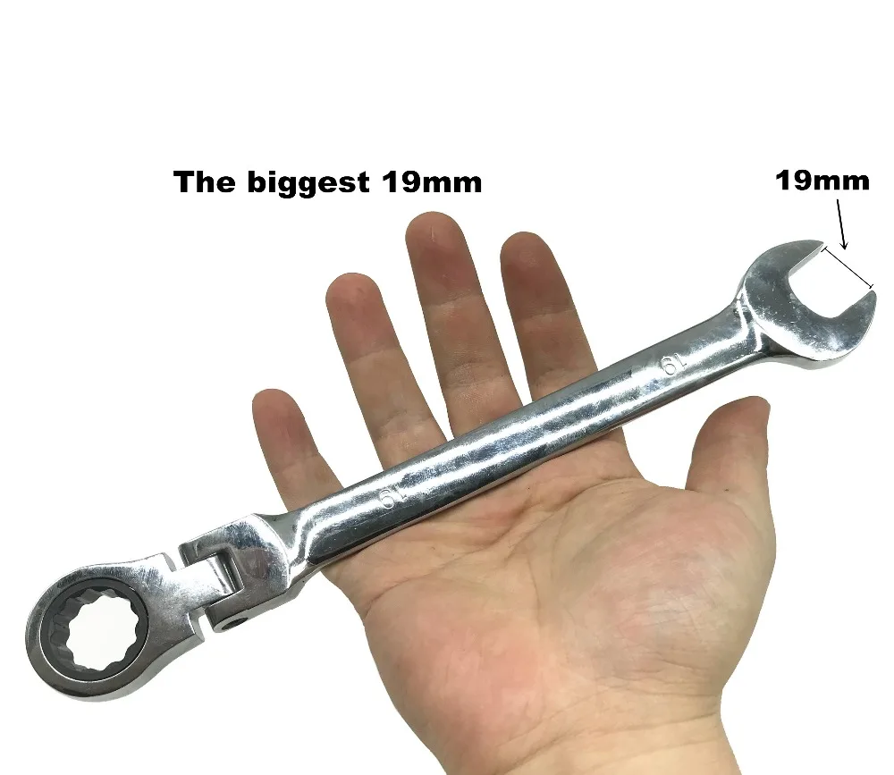 12PCS In Box Combination Ratchet Wrench Flexible Pivoting Head Spanner Set Fixed Ratcheting Sets | Инструменты