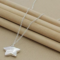 new fashion jewelry 925 silver necklace for women cute sky star pendant necklaces wholesale