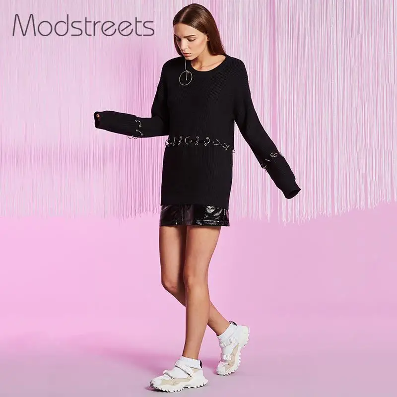 Modstreets/Европейская Женская одежда с круглым вырезом и декоративной талией