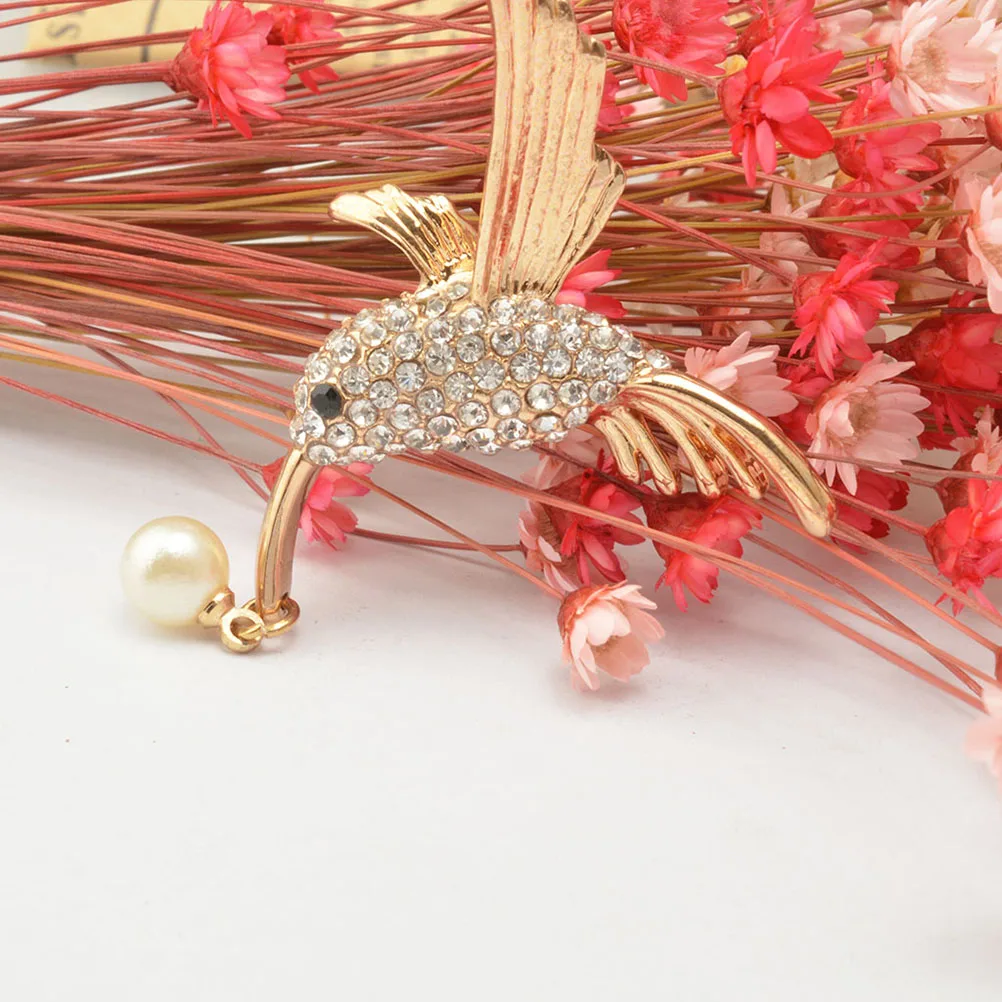 Колибри Броши животных стразы брошь булавки нагрудные значки подарок для женщин