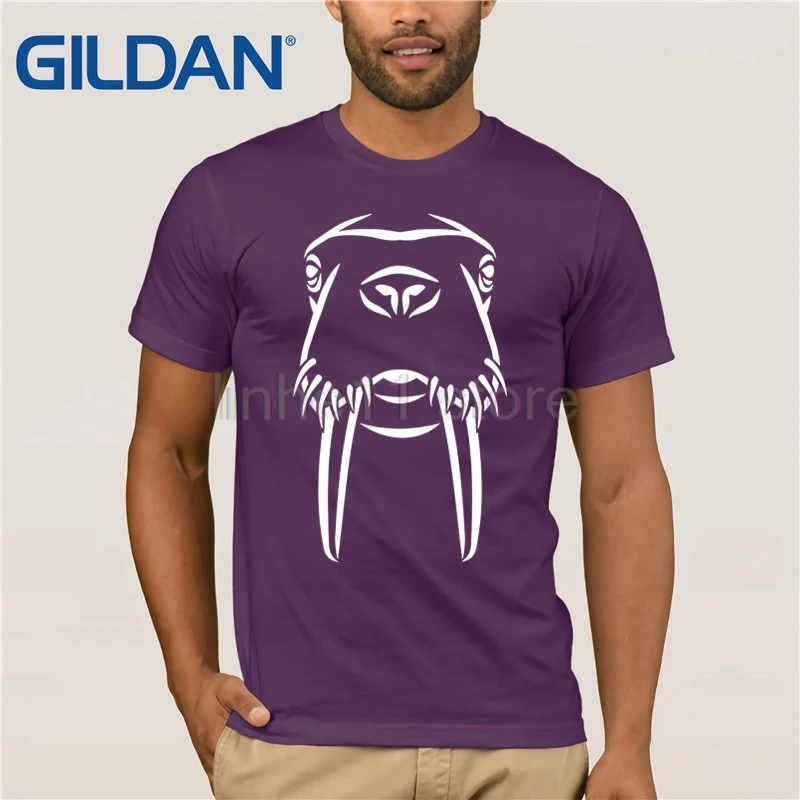 Мужская футболка Walrus head популярная с круглым вырезом 100% хлопок Забавные футболки