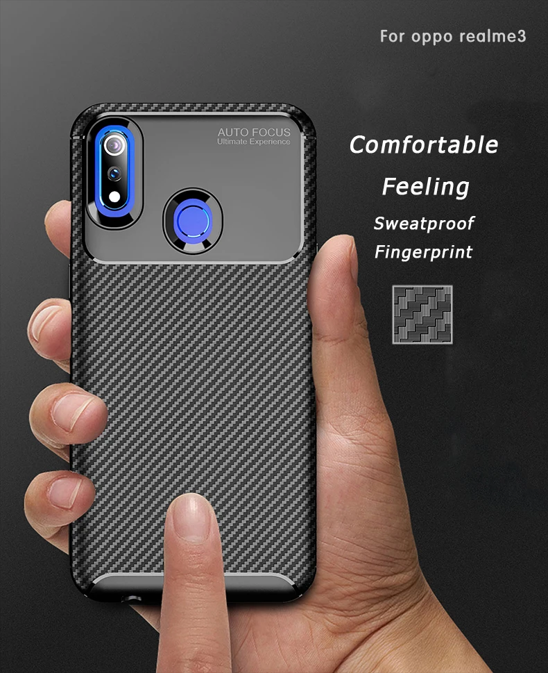 For Realme 6.22'ɿor OPPO 3 Reno R17 F11 Pro Carbon Fiber Cover Soft Silicone Case for Oppo realme3 reno Backet Shell |
