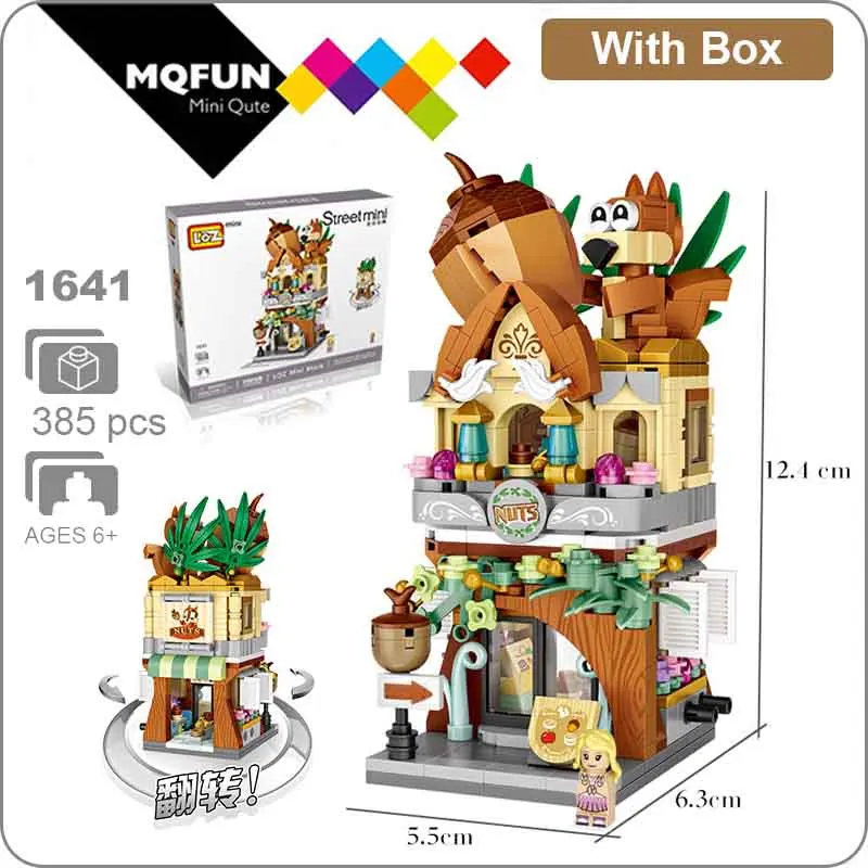 LOZ 1641 With Box LOZ мини-блок улица город 3d Строительные блоки дом мультфильм магазин модель DIY сборки игрушки для детей Обучающие аниме развлечения - Цвет: LOZ 1641 With Box