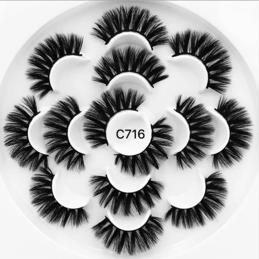 7pair 716 3/5/7 пар 22 мм-25 мм 3D накладные Искусственные ресницы длинные макияж 3D норковые ресницы наращением норковые ресницы Красота макияж - Цвет: 7pair 716