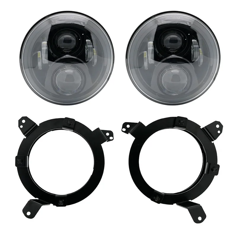 50W Headlight Black Светодиодный свет " дюймов 60 Вт светодиодный Замена Halo Белый DRL светодиодные фары с плотные отражатель для джип JL JT JL JLU налобный фонарь - Цвет: 50W Headlight Black
