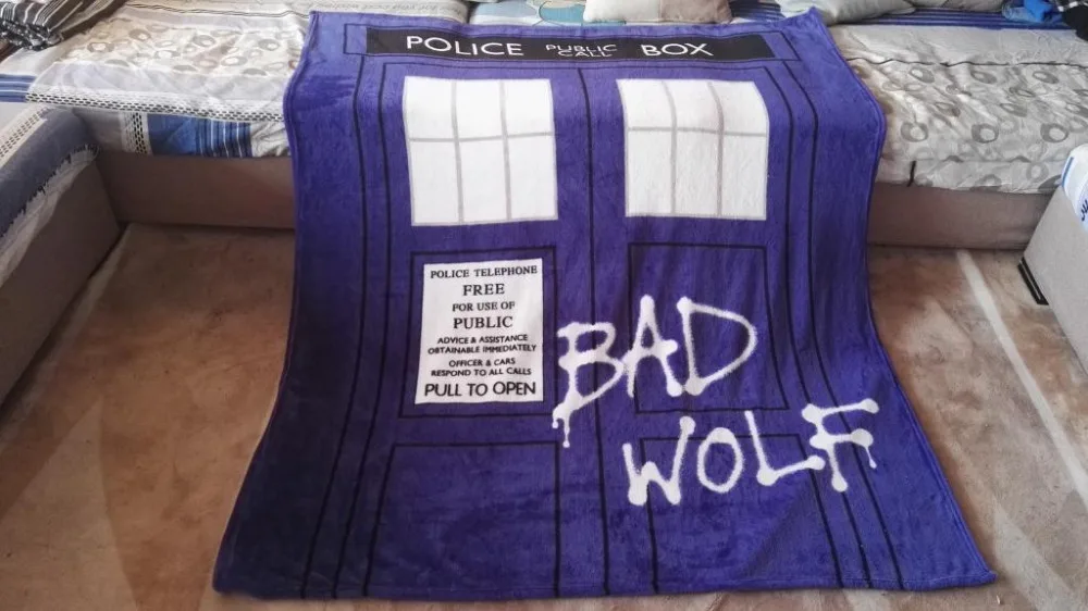 Бесплатная доставка Doctor Who DW TARDIS полицейская коробка одеяло коралловый флис | Дом