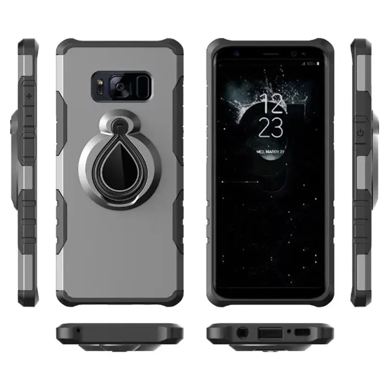 S8 аксессуары задняя защитная крышка чехол для Samsung Galaxy S8 S8 плюс Твердый Чехол-Броня из автомобильная подставка-держатель для телефона с магнитным