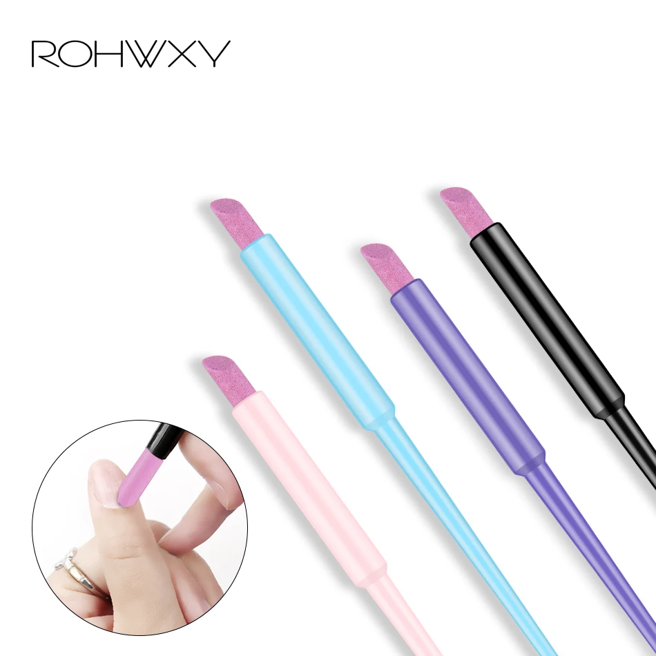 ROHWXY кварц, шлифование, ручка для ногтей, мертвая кожа кутикулы, удалитель лака для ногтей, маникюрная палочка, инструмент для ногтей, прочная полировка, зернистость, Песочная пилка