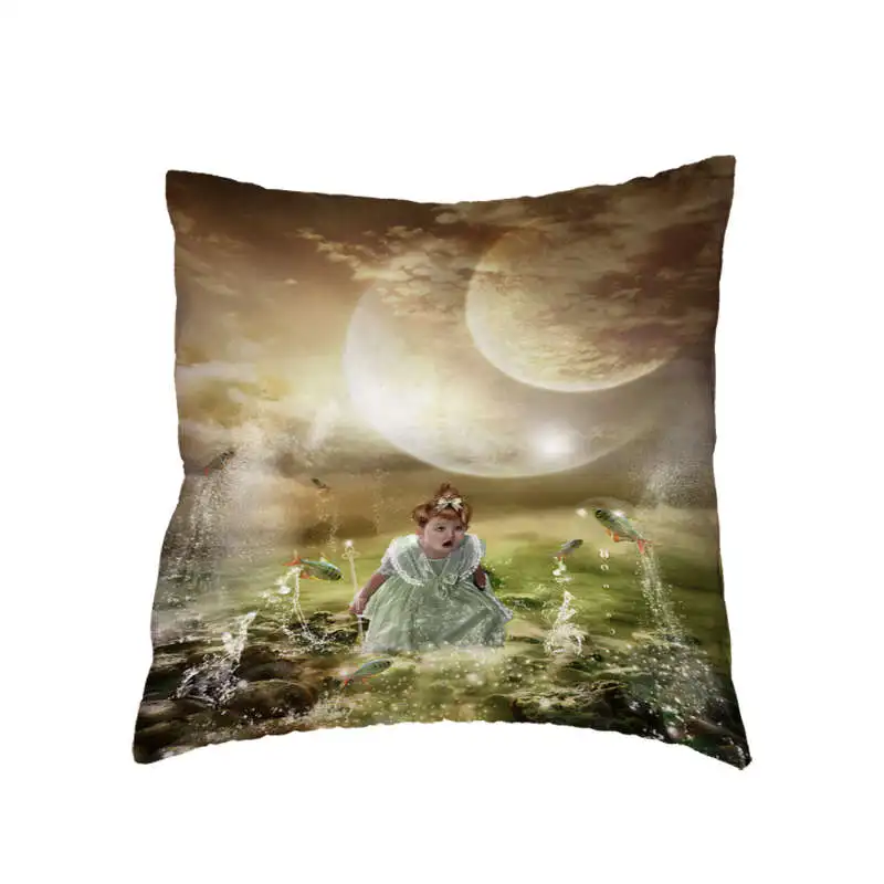 Наволочка для подушки в Западном европейском стиле с рисунком маслом малышей