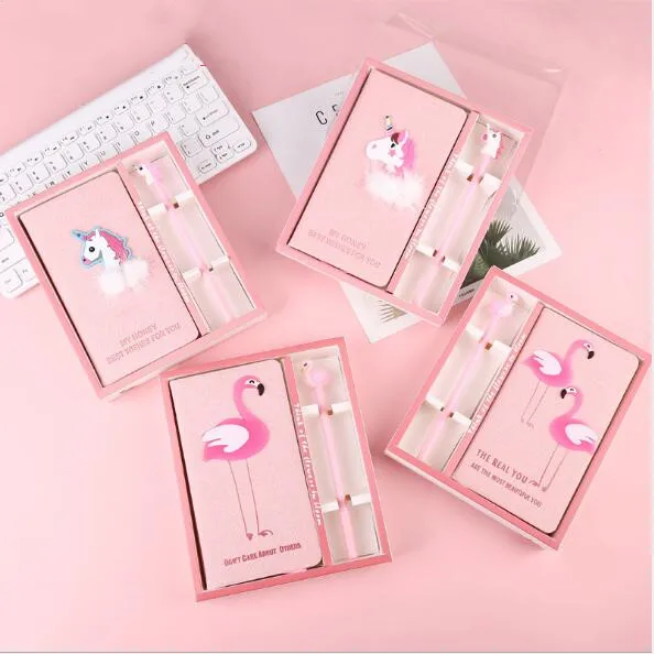 Блокнот А5 спиральный в виде единорога фламинго для девочек|Записные книжки| |