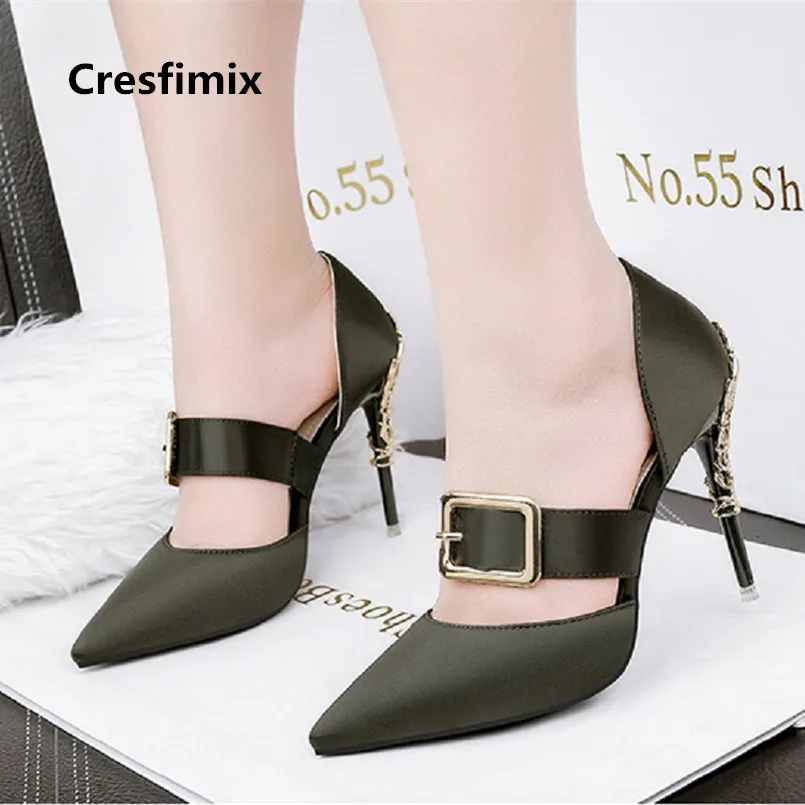 Cresfimix tacones altos/женские модные вечерние туфли на высоком каблуке Сезон весна лето