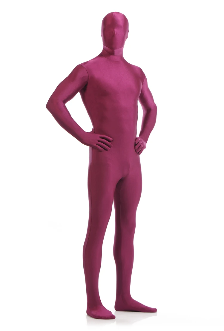 (SCM006) Second Skin Tight Suits Lycra Zentai Suit Wine Red Spandex Unitard Mens Cosplay Full Body Bodysuits | Тематическая одежда