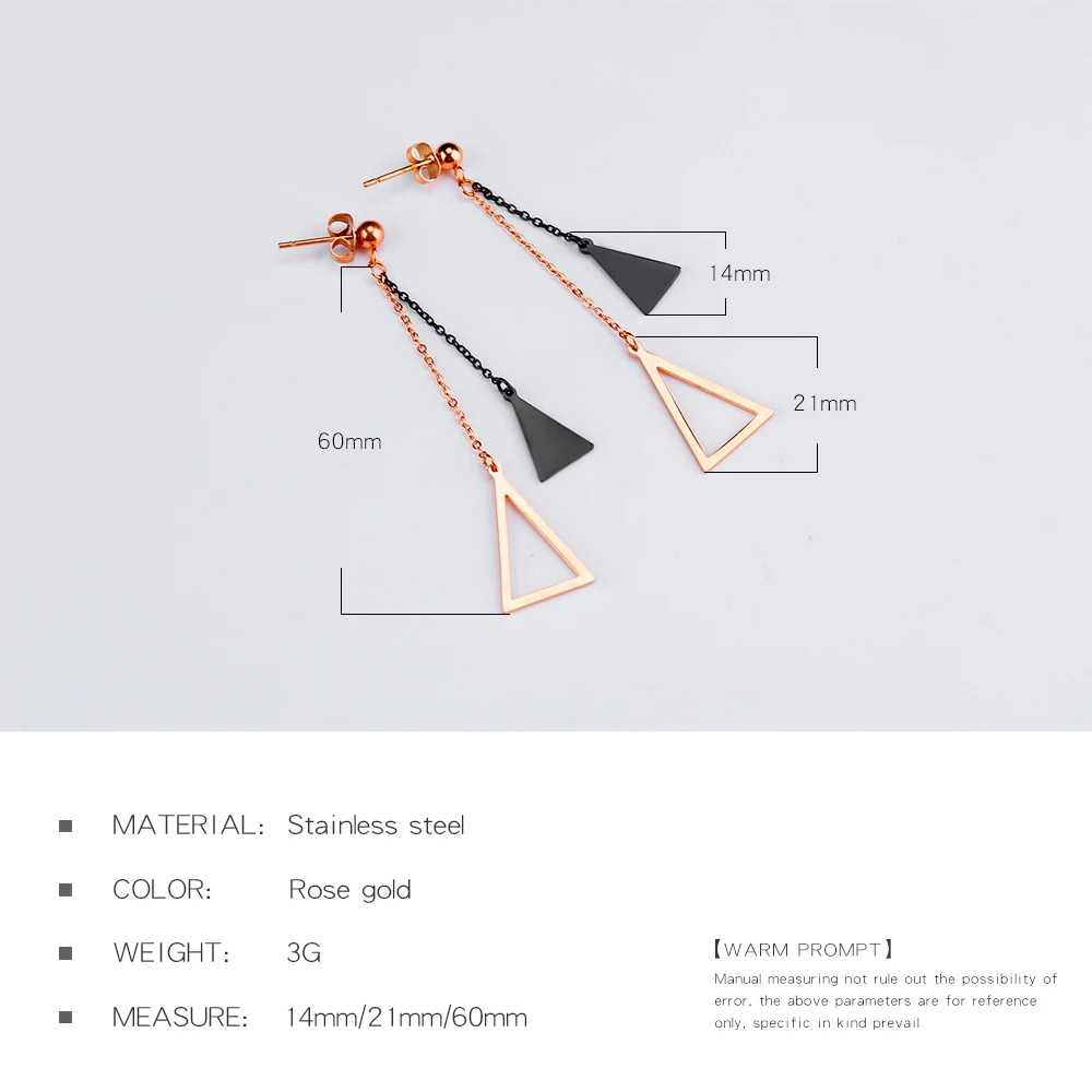 

Simple geometric triangle earrings Personality temperament titanium steel earrings Women's ear jewelry