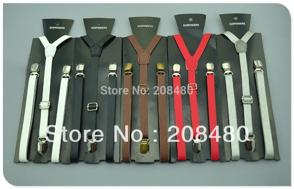 Подтяжки для брюк женские и мужские из искусственной кожи 1 5x125 см|leather suspenders|elastic