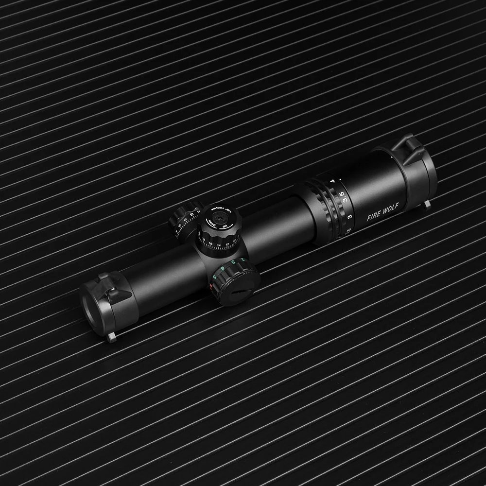 Прицел для винтовки FIRE WOLF Silver 1 4X24E охотничий прицел с креплениями AK AR15|rifle scope|hunting