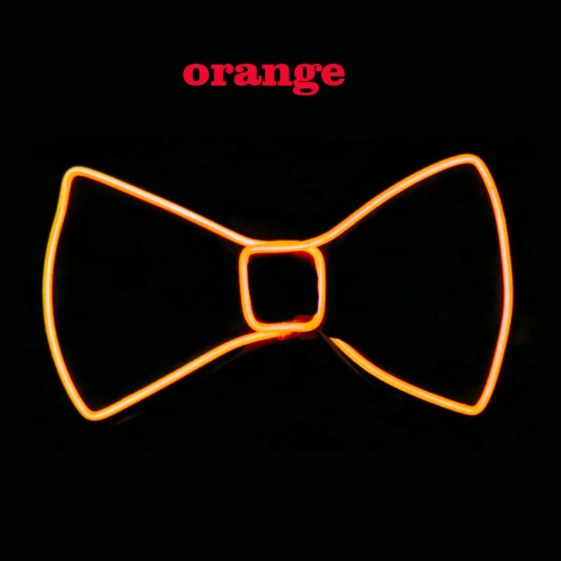 Orange Лидер продаж EL продукт EL Wire очки+ EL галстук-бабочка светящиеся вечерние принадлежности светодиодный светильник украшение диджей ночной клуб украшения костюмов - Цвет: Orange