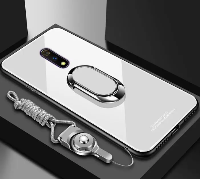 Для realme x/realme x lite стеклянная задняя крышка, мягкий край чехол для смартфона
