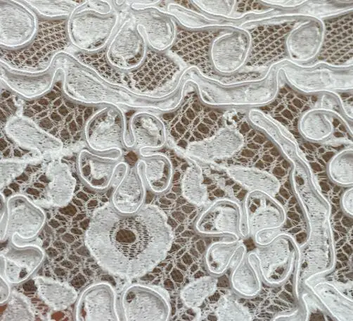 3 yards with cording Двойной окантовкой гребешок Шантильи кружева для платья 3 ярдов длинные хорошее качество и тонкой работы свадебная вуаль границы кружева отделка - Цвет: 3 yards with cording
