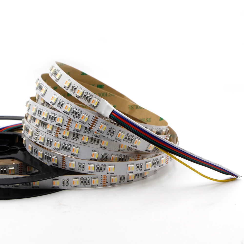 М 5 м RGB CCT 5in1 SMD светодиодные ленты 5050 RGBW двойной белый Температура регулируемая