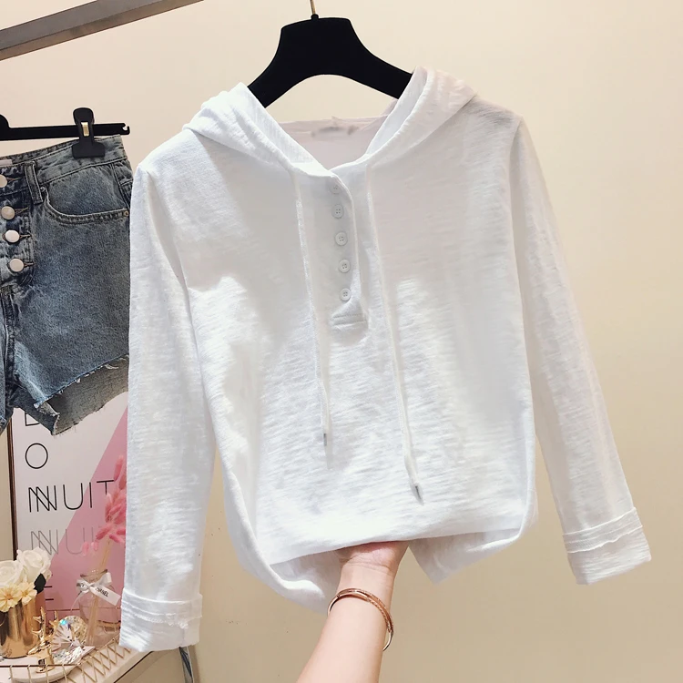 Весенняя одежда свитшот женские рубашки из бамбукового хлопка женская простая