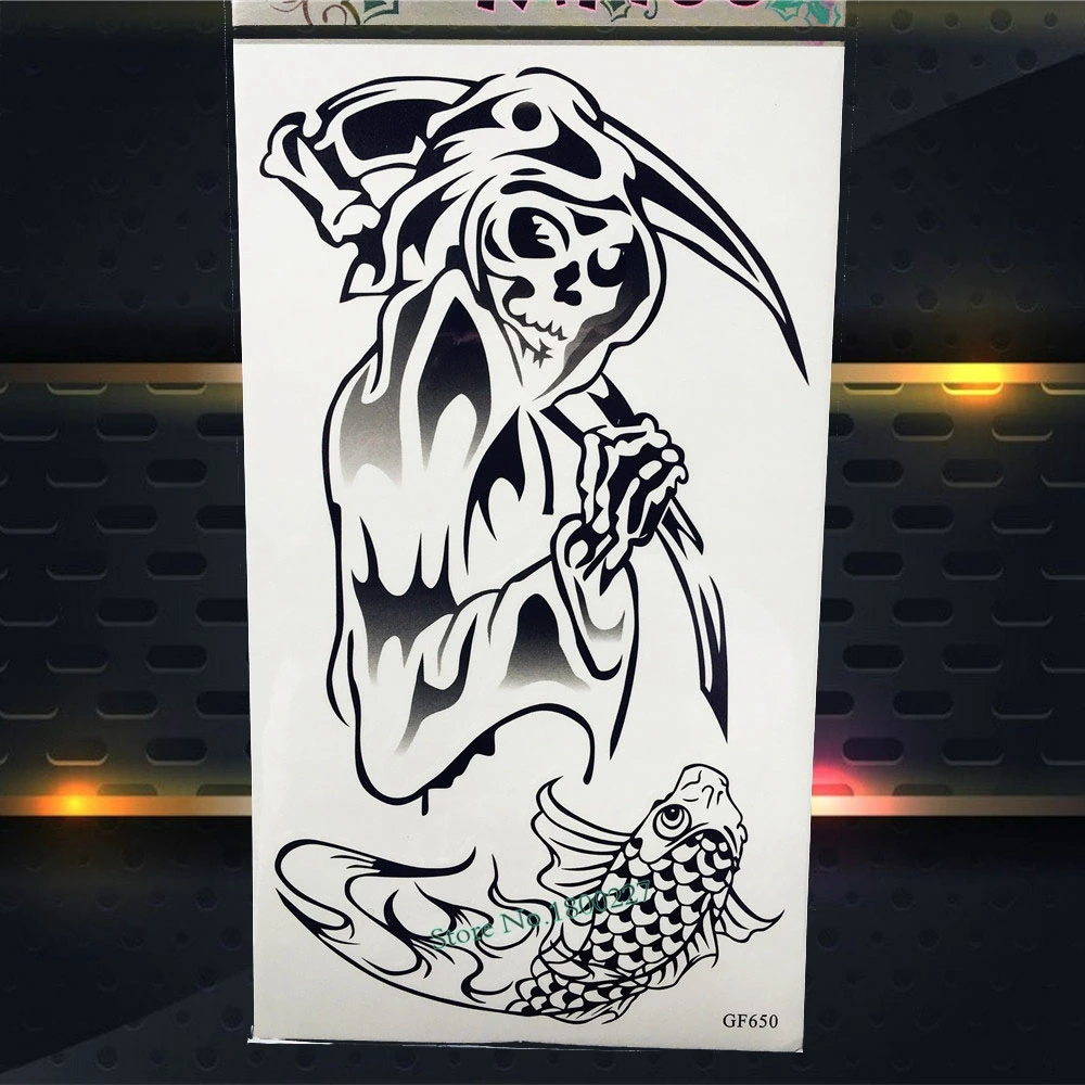 1 шт. Лидер продаж Большой Карп Рыба татуировки рукава этикета Водонепроницаемый