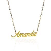 name amanda pendant necklace for women gold letter nameplate pendant charms stainless steel jewelry gift nl2395