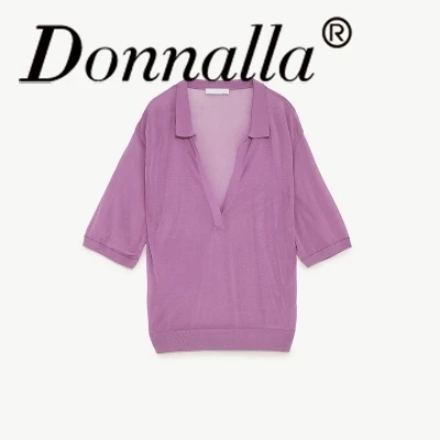 Donnalla Women Shirts Fasion Casual Half Sleeve V-Neck Collar Summer Shirt New |