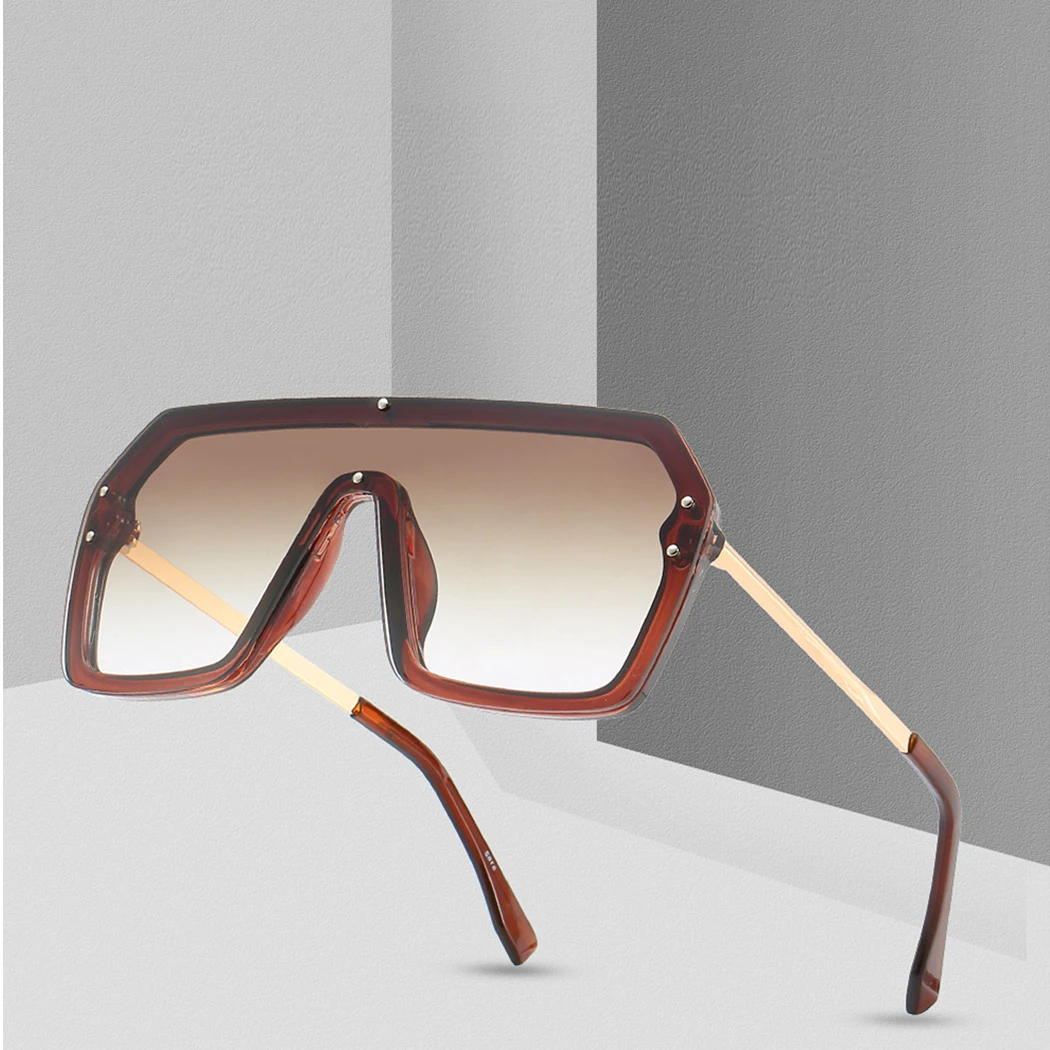 Женские и мужские цельные солнцезащитные очки с линзами модные брендовые