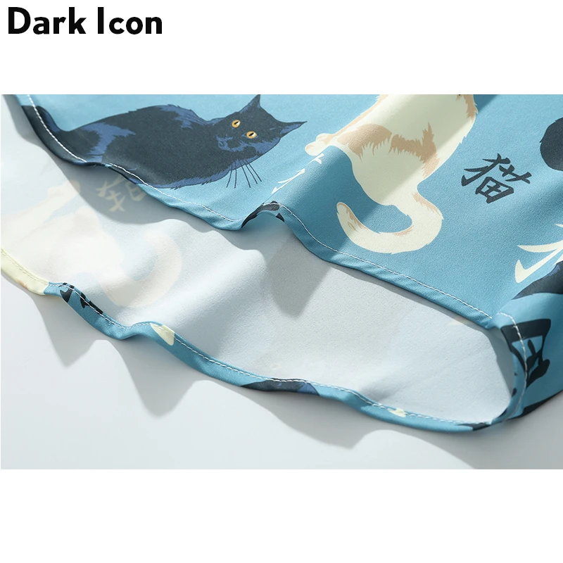 Мужская Уличная рубашка с длинным рукавом Dark Icon Cat большие размеры