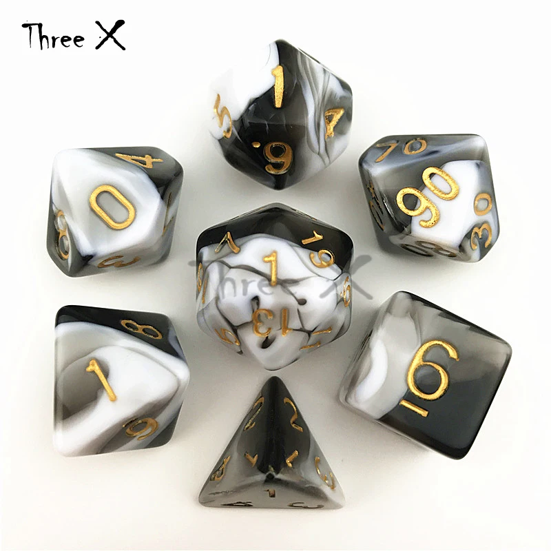 101 шт игральные кости с мешком многогранные D4 D6 D8 D10 D10% D12 D20, D30, D60 для ролевых игр D&D настольные игры рождественские подарки